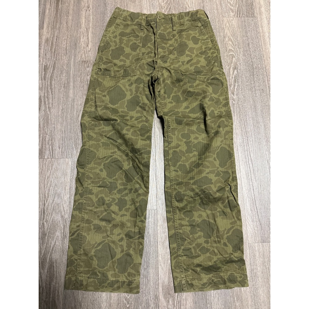 American Eagle Mens Camo Fatigue Pants Green Frog Skin Herringbone 30x34